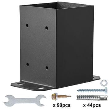 VEVOR Nosilec za steber QBLZ-4in-10 96x140x163 mm Črn