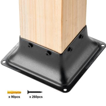 VEVOR Nosilec za steber TTLZ-4in-20 153x153x62 mm Črn