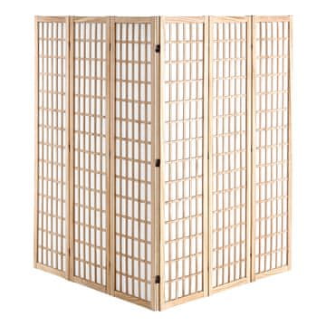 VEVOR Prostorilni razdelilnik 6 panelov japonski slog 2420x1700x18.5 mm rjav