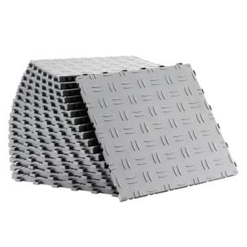 VEVOR Talne ploščice za garažo 305x305x13.4 mm srebrne barve