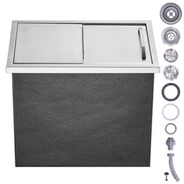 VEVOR Hladilnik za led 46x30.5x36.8 cm 38.7 L srebrn