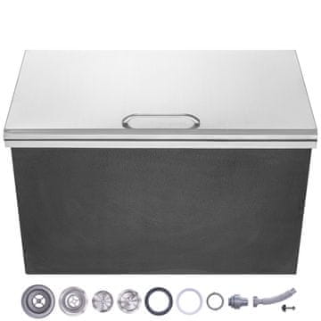 VEVOR Vgradni hladilnik za led 61x50.8x38.1 cm srebrn