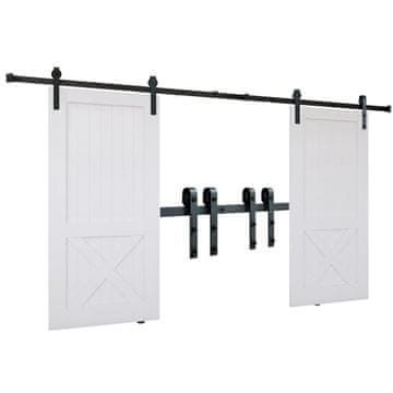 VEVOR Komplet drsnih vrat za hlev 243.8 cm 149.7 kg Dvojna vrata, črna vodila