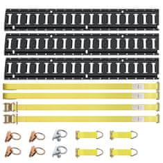 VEVOR Komplet za pritrdilno tirnico, 18-delni E tirni set, 152.4 cm tirnice, črna