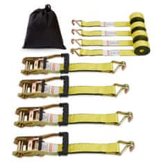VEVOR Nastavljivi trakovi za zatezanje 2x457 cm Set 4 kosa 2268 kg nosilnost Dvojni J kljuka