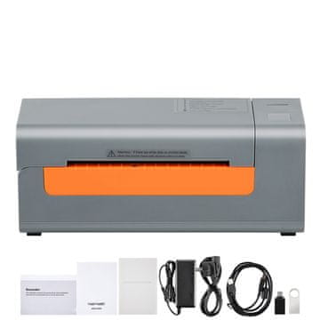 VEVOR Termalni tiskalnik nalepk 203DPI 200x79x83 mm siva