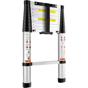 VEVOR Teleskopska lestev 48x9.5x76.5 cm 170.1 kg aluminij