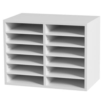 VEVOR Organizator za literaturo 12 predelkov Nastavljive police 51.8x30.5x40.9 cm Bela
