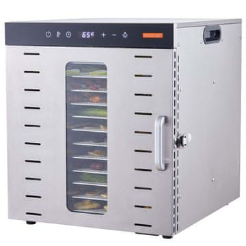 VEVOR Sušilec hrane z 10 pladnji 46x42x46.5 cm iz nerjavečega jekla