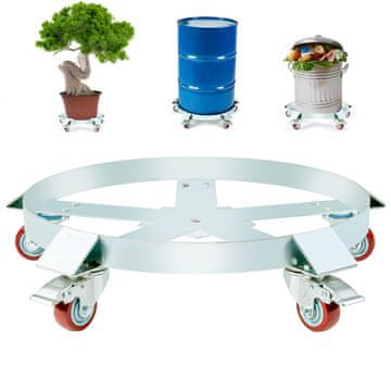 VEVOR Težka voziček za sode 208.2 L, nosilnost 567 kg, 730x160 mm, srebrna