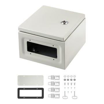 VEVOR Električna omarica SPT 20x20x15 cm siva bela