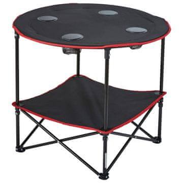 VEVOR Zložljiva kamping miza 72x72x61 cm črna
