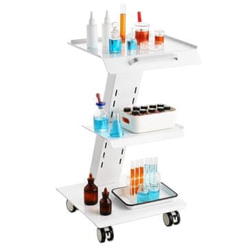 VEVOR Voziček za laboratorij 510x407x742 mm, bel