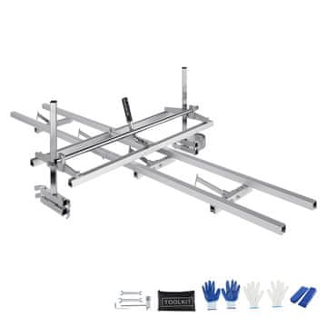 VEVOR Žaga za hlode z vodilom in tirnim sistemom 915x312x473 mm srebrna