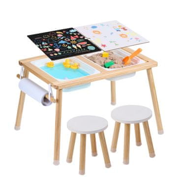 VEVOR Set senzorične mize in stola 81.5x60x50.5 cm naravno les