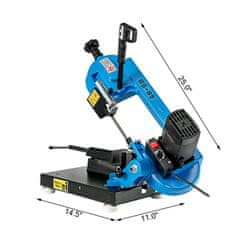 VEVOR Kovinska tračna žaga BS-85 85x105 mm Namizna nastavljiv kot rezanja