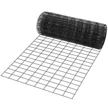 VEVOR Žična mreža, 24x1524 cm, črna, pocinkana železna žica s PVC prevleko