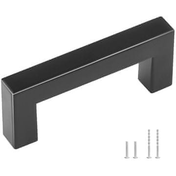 VEVOR Ročaji za omare Tanek kvadrat 88x12x35 mm Črni