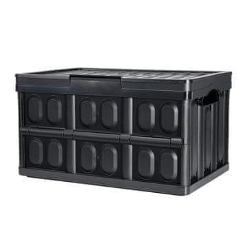 VEVOR Zložljiv shranjevalni zaboj s pokrovom 52.5x36x30 cm črn