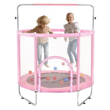 VEVOR Otroški trampolin 55 palcev 1470x1540 mm roza