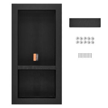 VEVOR Dvojni regal za prho, organizator z dvema policama, 40.64x81.28x10 cm, črna