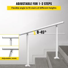 VEVOR Zunanja ograja za stopnice, 91x91 cm, bela