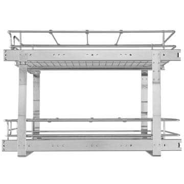 VEVOR Organizator omare z 2 nivojema, izvlečni drsni predal, 35.6x53.3x38.1 cm, srebrne barve
