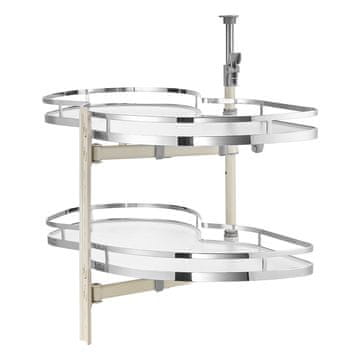 VEVOR Organizator za kotno omaro, 2-nadstropna izvlečna vrtljiva pladenj, 850x490x780 mm, nastavljiv