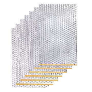 VEVOR Zvočno dušilna podloga 6003-76mm-črna 248.9x398.8 mm Srebrna