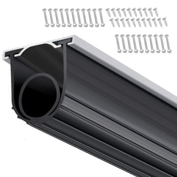 VEVOR Tesnilo spodnjega dela garažnih vrat U-oblika O-obroč z aluminijastim vodilom 4.88 m x 9.5 cm črno
