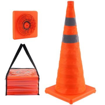 VEVOR Varnostni stožci Zložljivi prometni stožci 4 kosa 29.5x29.5x70 cm oranžni