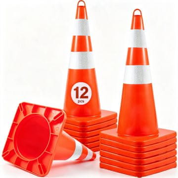 VEVOR Prometni stožec varnostni stožci 28 73x33x33 cm oranžen