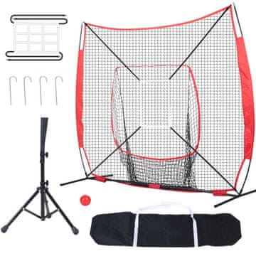 VEVOR Mreža za vadbo baseballa in softballa 7x7 ft rdeča