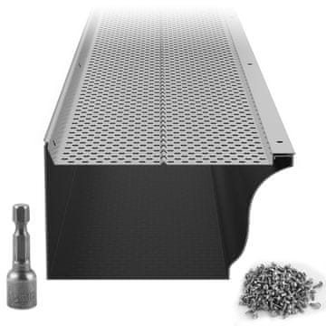 VEVOR Zaščita žleba z listnim filtrom 1220x152x16 mm srebrna