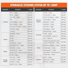 VEVOR Hidravlični komplet zunanjega krmiljenja 150HP, 26 ft cev, morski čoln, sistem krmiljenja