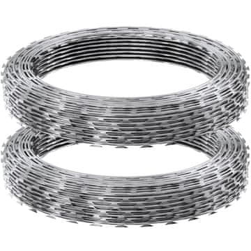 VEVOR Spiralna žica z britvicami 48.2x48.2x1500 cm srebrna