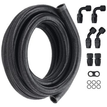 VEVOR Komplet gorivne cevi 10AN 20x20x3048 mm črna