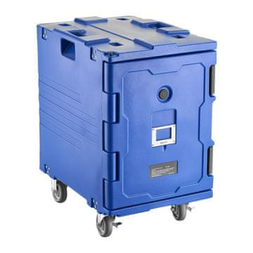 VEVOR Nosilec za posode za hrano 82 Qt izolirana topla škatla 62.5x44.7x75.5 cm modra