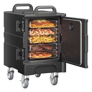 VEVOR Nosilec za posode za hrano 81 qt 65x45x81.5 cm Črn