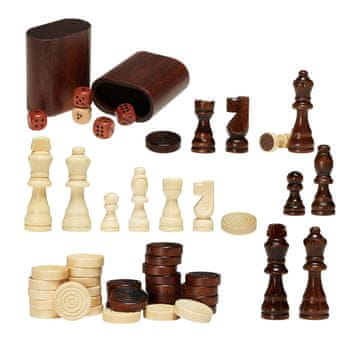 VEVOR Igralna miza 3 v 1 šah, dama, tavla, komplet 65x65x67.5 cm, rjava