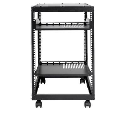 VEVOR Stojalo za strežnik 15U odprti okvir 58.5x101.6 cm nastavljiva globina črno