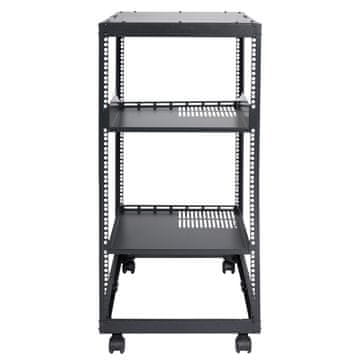 VEVOR Strežniški regal 20U odprta konstrukcija 58.5x101.6 cm nastavljiva globina črna