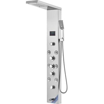 VEVOR Sistem tuš panel 1345x200x460 mm iz nerjavečega jekla, stenska montaža, LED osvetlitev
