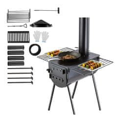 VEVOR Lesena peč 590x790x2620 mm zlitinska jeklena prenosna za kuhanje na prostem