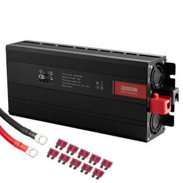 VEVOR Inverter močnega toka, spremenjeni sinusni val, 3000W, 415x164x80 mm, LCD zaslon