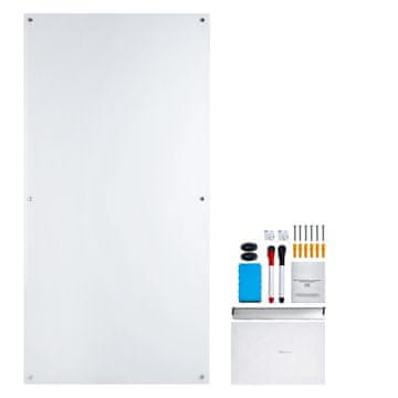VEVOR Magnetna steklena tabla 91.5x182.9x0.4 cm bela