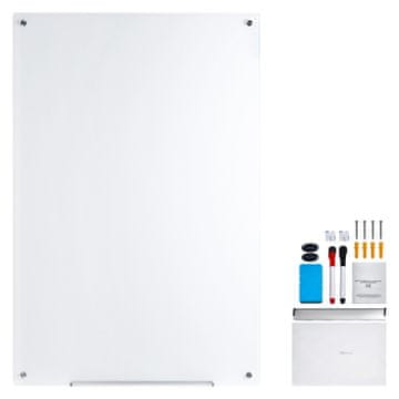VEVOR Magnetno stekleno pisalo 900x600x4 mm belo
