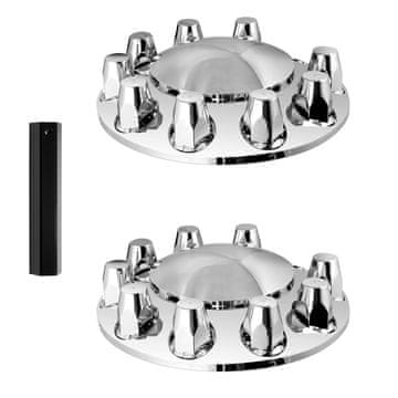 VEVOR Pokrovi koles osi, komplet pokrova osi kupolaste oblike, 352x90 mm, srebrni