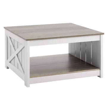 VEVOR Kvadratna klubska mizica 80x80x45.5 cm siva in bela