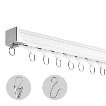 VEVOR Stropna tirnica za zaveso komplet 1810x68x46 mm bela